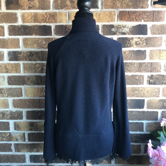 Banana Republic x Olivia Palermo Blue Lace Trim Sweater - Picture 12 of 14